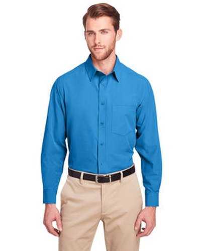 Ultraclub UC500 Men's Bradley Performance Woven Shirt - Pacific Blue - HIT a Double
