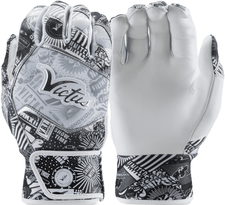 Victus NOX Batting Glove - White Silver - HIT a Double
