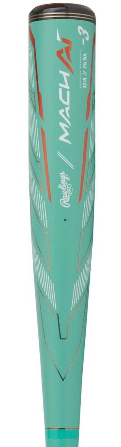 Rawlings 2024 Mach AI -3 BBCOR 2 5/8" Bat RBB4MC3 - Green - HIT a Double - 4