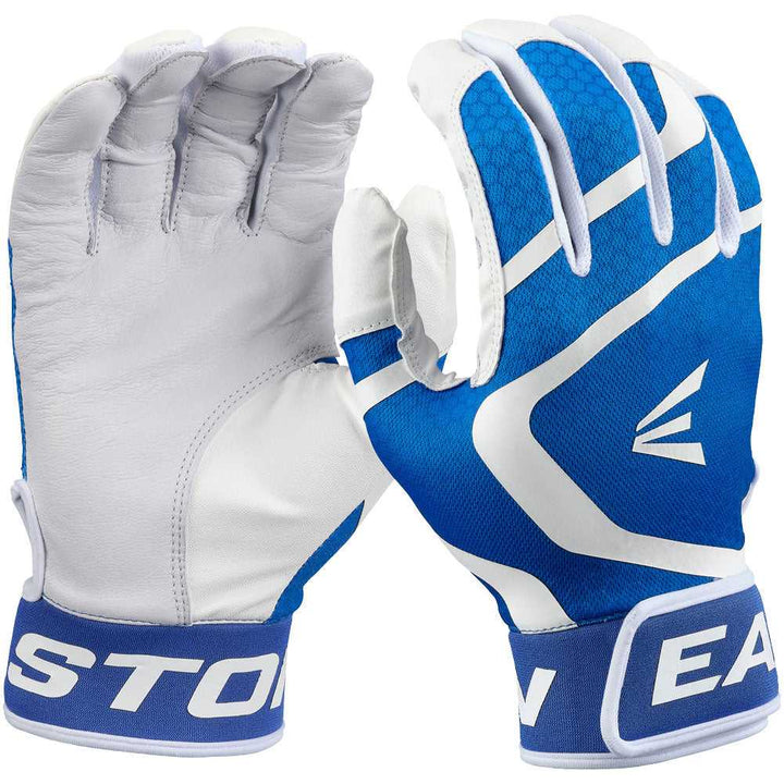 Easton MAV GT Youth Batting Gloves - White Royal - HIT a Double - 1